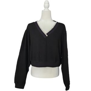 Pink Victoria's Secret Black Pullover  Fleece Women's Size L Comfy Basics